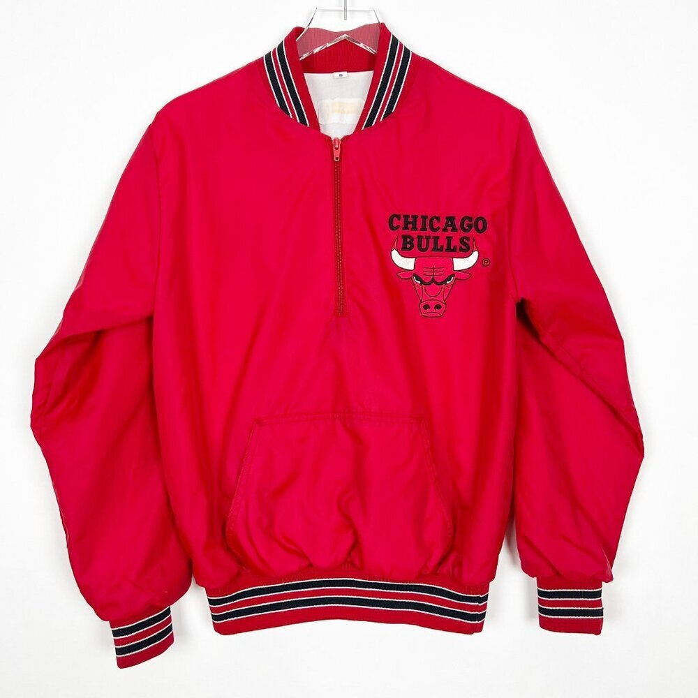 Vintage Chalk Line Chicago Bulls Pullover Jacket 1/4 Zip NBA Basketball Size S